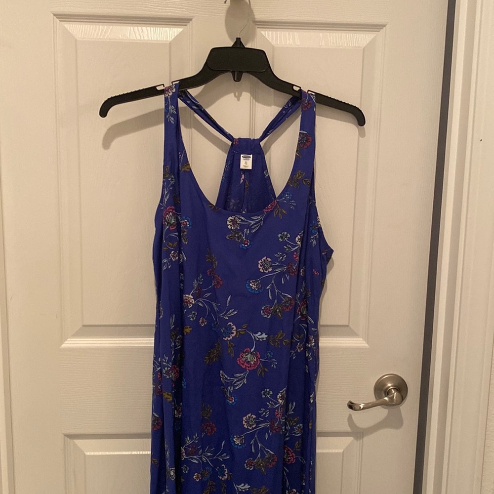 blue floral casual summer dress